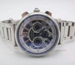 Copy Cartier Rotonde Black Chronograph Quartz Watch